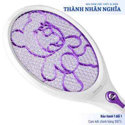 Vợt muỗi Điện Quang ĐQ EMR04 WP (Trắng-Tím) Xả nhanh dòng điện 5 giây, gọn nhẹ