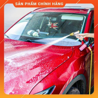 ️ Bộ dây vòi xịt nước rửa xe, tưới cây , tăng áp 3 lần, loại 7m, 10m 206236 đầu đồng,cút đồng+ đai .