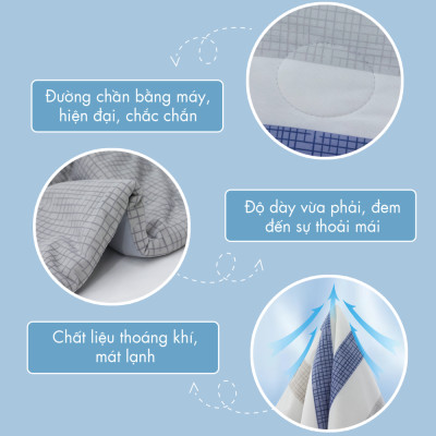 [CHĂN HÈ MÁT LẠNH] Mền lạnh I Cool Advance NIN House NM8035 1m6x2m1 | Chăn chần cotton Ice Silk