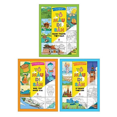 Sách - Tô Màu Di Sản - Combo 3 Cuốn - NXB Kim Đồng