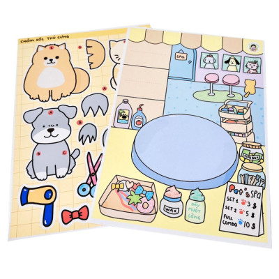 Bộ Đồ Chơi Tranh Tương Tác Cô Tiên Xanh - Tiệm Spa Thú Cưng