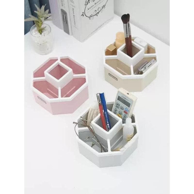 Khay Nhựa Tiện Ích 4 ngăn, 5 ngăn , lục giác để bàn, cắm bút, đựng đồ đa năng - giao mầu ngẫu nhiên