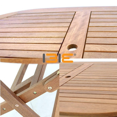 Bộ Bàn Oval Papua 6 Ghế Xếp Sumur IBIE NS4006A (130 x 130 x 72 cm) - Nâu