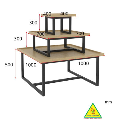 Kệ gỗ trưng bày rau củ quả, kệ trưng bày sản phẩm, hàng hóa KST421 - NỘI THẤT LẮP RÁP VIENDONGADV