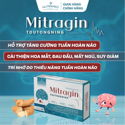 Viên uống Mitragin Toutongning hỗ trợ đau nửa đầu, thiểu năng tuần hoàn máu não (30 viên) - Nutramed