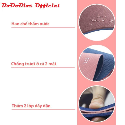 Thảm Tập Yoga Định Tuyến TPE cao cấp tặng kèm túi đựng chống trượt chính hãng DoDoDios