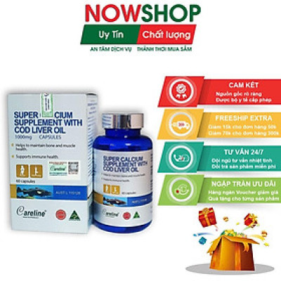 Viên uống bổ sung Canxi khỏe xương khớp Careline Super Calcium Supplement With Cod Liver Oil 1000mg