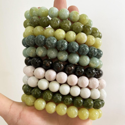 Vòng tay chuỗi hạt ngọc thật màu vàng chanh cho người mệnh Thủy và Kim hột 10 li (1cm)