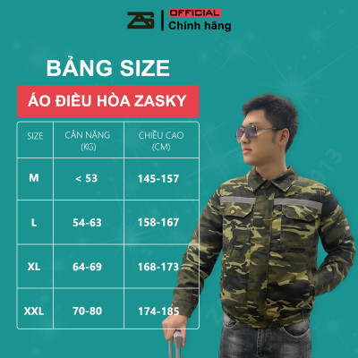 [BÁN CHẠY] Áo Điều Hòa Nhật Bản ZASKY  Cao Cấp, Pin Nhật 40.000mAh, Quạt 12V Không Chổi Than Thời Gian Sử Dụng 17-20 Tiếng, BH 1 Năm