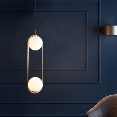 Đèn thả ZATEM chao thủy tinh địa cầu, khung mạ vàng hình Elip 2 đầu độc đáo - kèm bóng LED chuyên dụng (83).