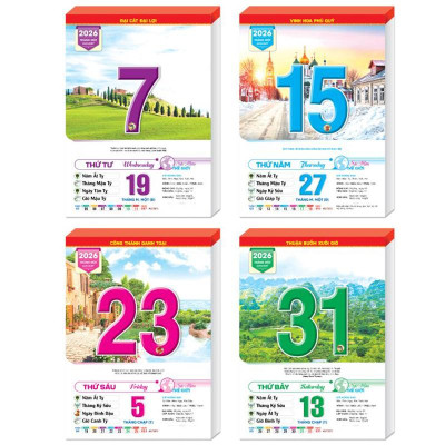 Lịch Bloc Cực Đại 2026 - Sắc Màu Thế Giới - Hạnh Phúc - Đại Việt Á DVA07 - Chữ Phúc