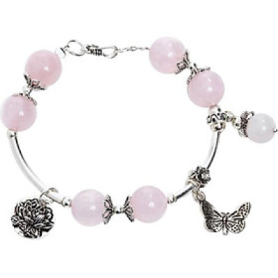 Vòng tay bạc mix thạch anh hồng Ngọc Quý Gemstones VT62