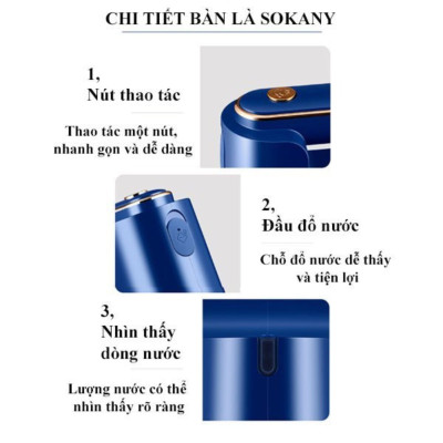 Bàn là ủi hơi nước cầm tay mini SOKANY 3069 công suất 1200W có thể ủi khô và ủi ướt, tiện dụng dễ mang theo du lịch - HÀNG CHÍNH HÃNG - DELIYA