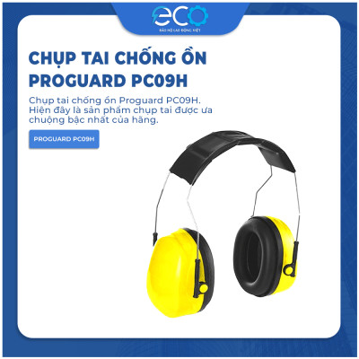 Chụp tai chống ồn Proguard PC09H giảm ồn 30dB điều chỉnh được theo cỡ đầu giảm ồn bảo vệ tai
