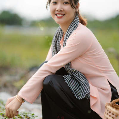 Bộ bà ba lụa hồng cam quần phi đen - Có bộ bà ba Bigsize- may sỉ bà ba toàn quốc - May bộ bà ba theo yêu cầu