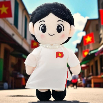 Gấu Bông Đồng Chí Hậu Phương 25 cm - ZooZoo - Áo Dài Trắng