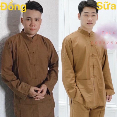 ĐỒ LAM ĐI CHÙA  Lãnh Tựu Cổ Tàu Dài Tay Không Thêu