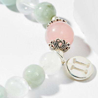 Vòng Tay Phong Thủy Nữ Đá Cẩm Thạch Phỉ Thúy Mix Ưu Linh Trắng (8mm) Nhiều Mệnh Ngọc Quý Gemstones