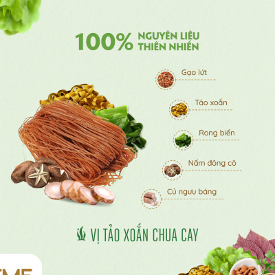 Thùng 24 ly bún gạo lứt ăn liền NGON & THON - Vị tảo xoắn chua cay