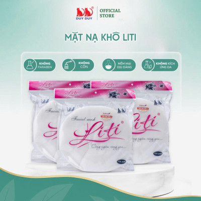 Combo 5 Gói Mặt nạ khô Liti vải rayon mềm mịn 100 miếng (21x23cm) không hóa chất chuyên chăm sóc da mặt