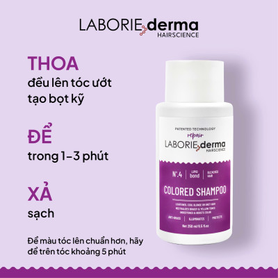 Dầu gội tím giúp làm sáng và đều màu tóc LABORIE derma Colored Shampoo - 250ml