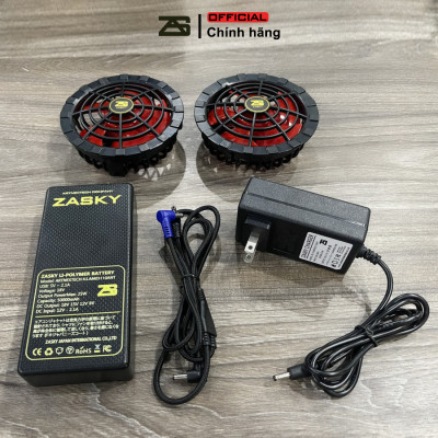 [Xả Kho, Giảm Giá] Bộ Phụ Kiện Áo Điều Hòa ZASKY Nhật Bản Cao Cấp, PIN 40.000mAh, Quạt 12V, Chạy 18-20 T`iếng, Có 8 Số Gió Màn Hình LED, BH 12 Tháng