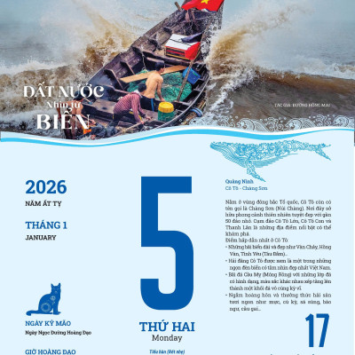 Lịch Blốc 2026 “Đất nước nhìn từ biển”