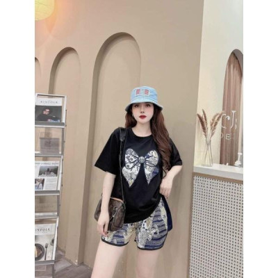 Sét bộ đồ đùi sort nữ in họa tiết nơ siêu xinh