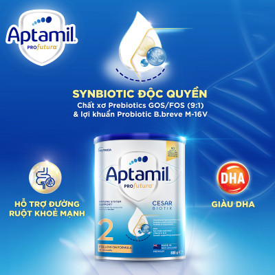 Sản phẩm dinh dưỡng công thức Aptamil Profutura Cesarbiotik 2 Follow On Formula (Dành cho trẻ từ 12 -24 tháng tuổi), 800g