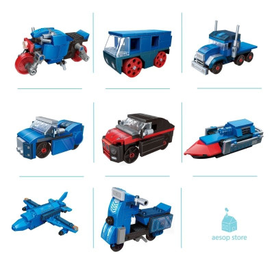 Hộp 8 bộ đồ chơi lắp ráp Mô hình Tàu hoả Qman 42206 ( 517 mảnh ghép)