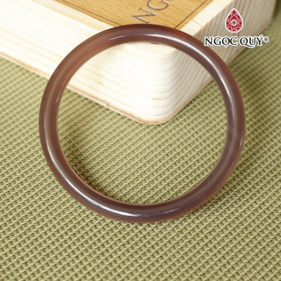 Vòng tay chalcedony tím bản tròn (bản 6-7mm) - Ngọc Quý Gemstones