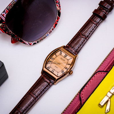 Đồng Hồ Nữ Julius Hàn Quốc JA-703LD Cổ Điển Dây Da Màu Nâu