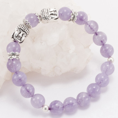 Vòng Đá Thạch Anh Tím Ngọc Phối Charm Bạc Ngọc Quý Gemstones