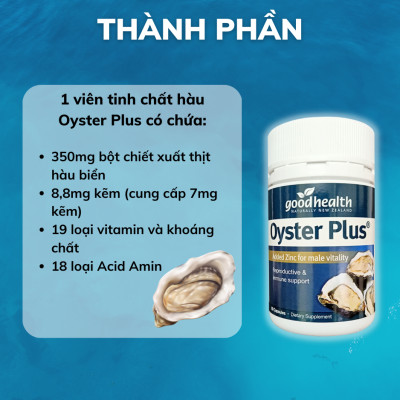 Goodhealth Oyster Plus Tinh Chất Hàu 60 Viên - Tăng Cường Sinh Lý - Cải Thiện Chất Lượng Tinh Trùng - Hàng Chính Hãng New Zealand