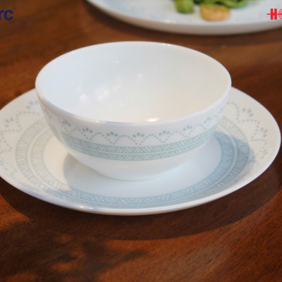 Chén thủy tinh Luminarc Diwali Geometric Blue 11.5cm kháng vỡ, cường lực, đựng thức ăn - V6535