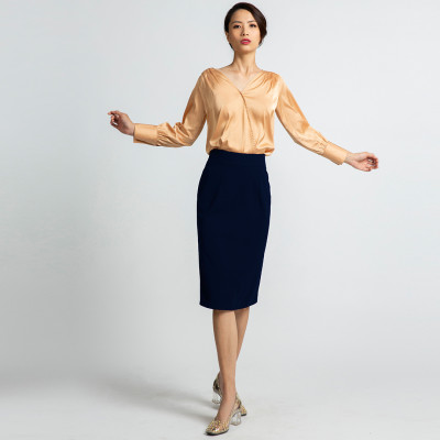 Chân Váy Bút Chì Thời trang thiết kế Hity SKI031 (Xanh Thủy Thủ)