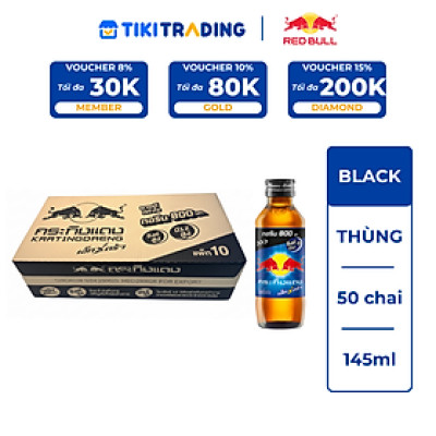 Thùng 50 chai Nước tăng lực Red Bull Black với Kẽm+B12 145ml