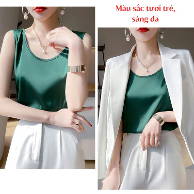 Áo ba lỗ nữ sát nách New Design vải lụa satin cao cấp thoáng mát AO0018