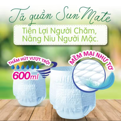 Combo 6 Gói Tã quần Sunmate XL7 Siêu Mềm Mại - Tã quần người lớn, người già Sunmate- Hsd Luôn Mới