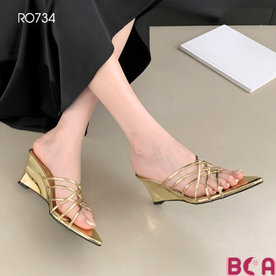 [SANG + XỊN + ĐẸP] Sandal Mũi Nhọn Đế Xuồng Cao 5 Phân RO734 ROSATA Thu Hút Mọi Ánh Nhìn