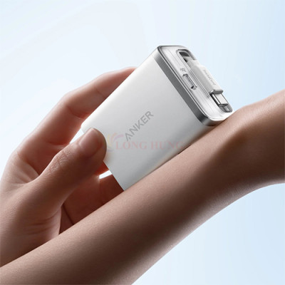 Cốc sạc Anker Nano 1C Built-in USB-C Cable Fast Charger 35W A2658 - Hàng chính hãng