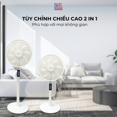 Quạt đứng điện tử có điều khiễn từ xa, hẹn giờ Mitomo FCE-60AEV, công suất 60W, động cơ dây đồng - Bảo hành 2 năm hàng chính hãng