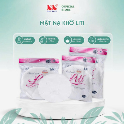 Combo 5 Gói Mặt nạ khô Liti vải rayon mềm mịn 100 miếng (21x23cm) không hóa chất chuyên chăm sóc da mặt