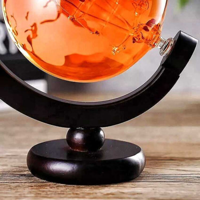 Chai Đựng Rượu Thủy Tinh 1500ML mẫu globe nắp thủy tinh đặc kèm đế gỗ - Vỏ Chai Rượu Đẹp trang trí – Bình Đựng Rượu Thủy Tinh decor (E18)