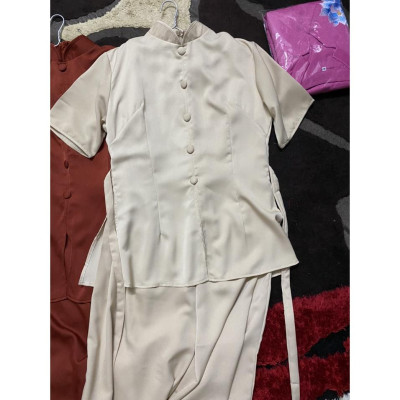 Đồ Lam Đi Chùa Combo Lụa Nơ Cao Cấp Nút Bọc