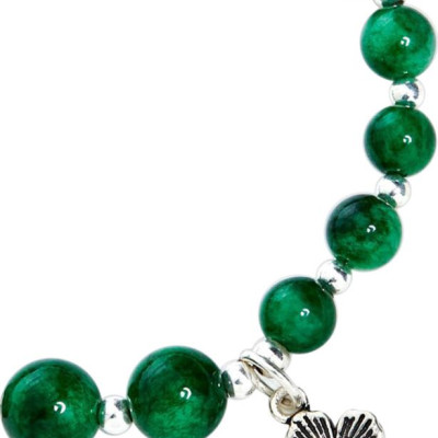 Vòng Đá Cẩm Thạch Sơn Thuỷ Phối Charm Ngọc Quý Gemstones VT40