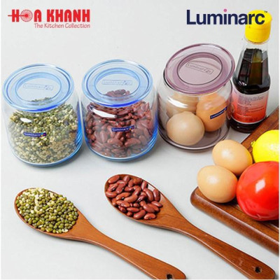 Combo 3 hũ thủy tinh Luminarc Rondo Blue 0,5L - 0,75L - 1L