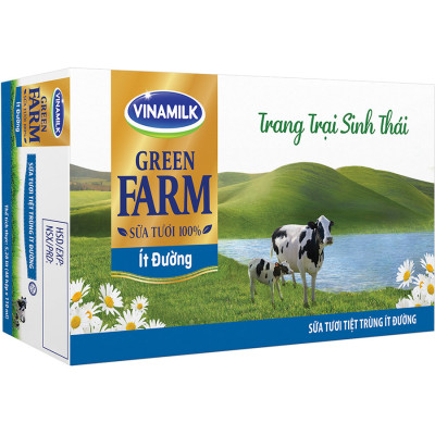 Thùng 48 hộp Tươi Tiệt Trùng Vinamilk Green Farm rất ít đường 110ml