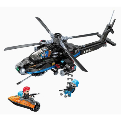 QMAN - 11024 Bộ đồ chơi xếp hình mô hình xe trực thăng