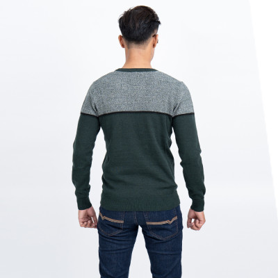 Áo len nam dài tay cổ tròn màu rêu NOVELTY 180589T